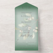 Mistletoe Modern Pine Green Dinner All In One Uitnodiging (Binnen)