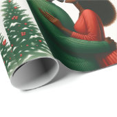 Mistletoe Moments 1 - Zwarte mensen Kerstpapier Cadeaupapier (Rol Hoek)