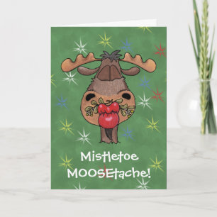 Mistletoe MOOSEtache Feestdagen Kaart