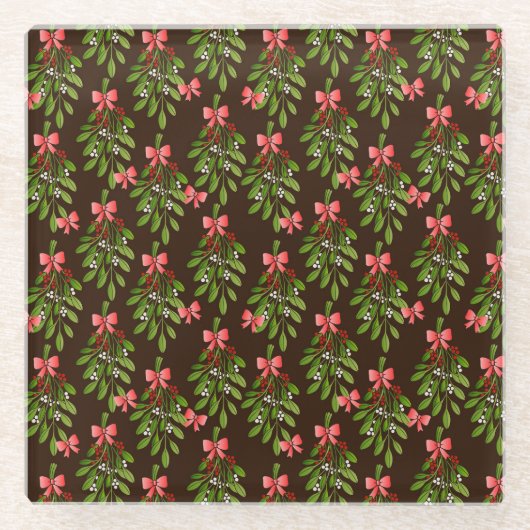 Mistletoe-Onderzetter Glazen Onderzetter (Voorkant)