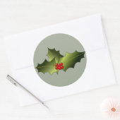 Mistletoe op glanzende ronde Stickers (Envelop)
