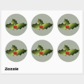 Mistletoe op glanzende ronde Stickers (Vel)