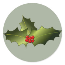 Mistletoe op glanzende ronde Stickers