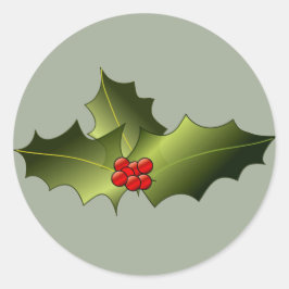 Mistletoe op glanzende ronde Stickers