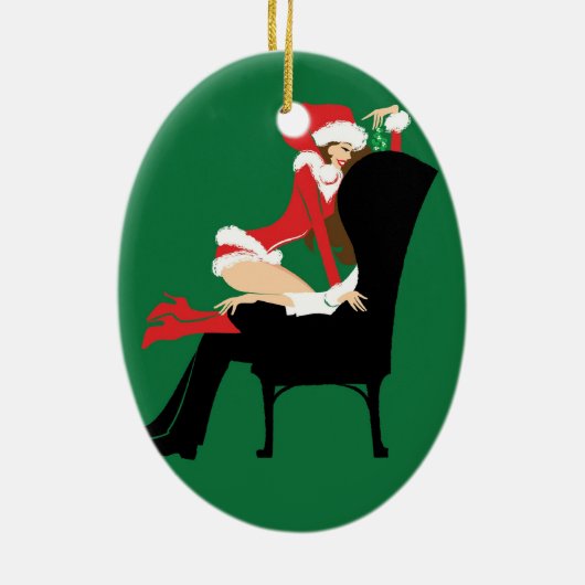 Mistletoe Oval Ornament (Achterkant)