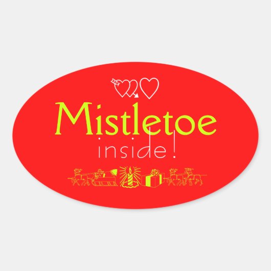 Mistletoe Ovale Sticker (Voorkant)