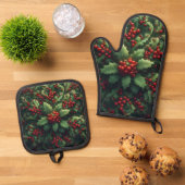 Mistletoe Ovenwant & Pannenlap Set (Top down)