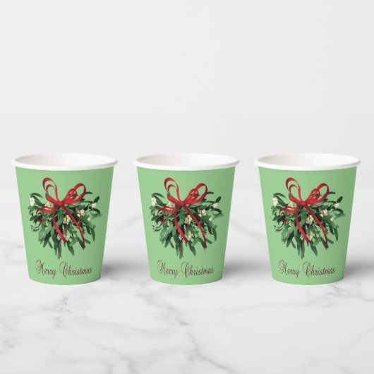 Mistletoe Paper Cup Papieren Bekers (Multi)