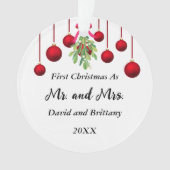 Mistletoe Pas getrouwd Acryl Ornament (voorkant)