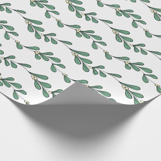Mistletoe Pattern Cadeaupapier (Hoek)