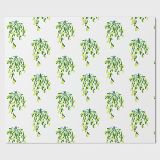 Mistletoe Pattern Country Cadeft Wrapping Paper Cadeaupapier (Vlak)
