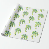 Mistletoe Pattern Country Cadeft Wrapping Paper Cadeaupapier (Uitgerold)