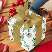 Mistletoe Pattern Hand-getrokken Kerst Waterverf Inpakpapier Vel