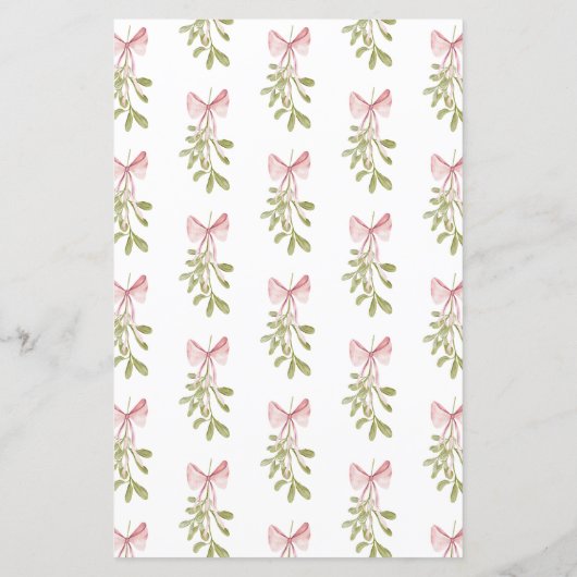 Mistletoe Pink Bow Bridal Shower She Said He Said (Achterkant)