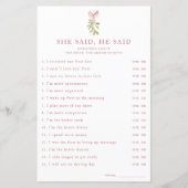 Mistletoe Pink Bow Bridal Shower She Said He Said (Voorkant)