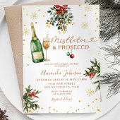 Mistletoe & Prosecco Gouden Kerst Vrijgezellenfees Kaart