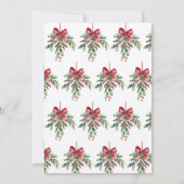 Mistletoe Red Bow kerstfeest uitnodigt Kaart (Achterkant)