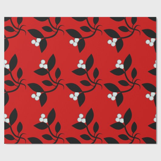 Mistletoe Red Cadeaupapier (Vlak)