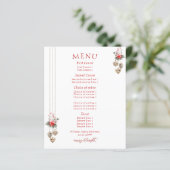 Mistletoe Red Posh Christmas Dinner Party Menu (Staand voorkant)