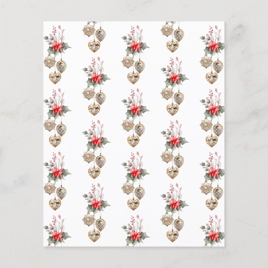 Mistletoe Red Posh Christmas Dinner Party Menu (Achterkant)