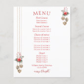Mistletoe Red Posh Christmas Dinner Party Menu (Voorkant)