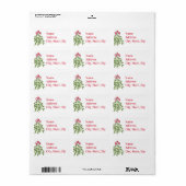 Mistletoe retouradreslabel etiket (Full Sheet)