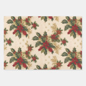 Mistletoe  retro patroon kerstcadeaus inpakpapier vel (Voorkant 2)
