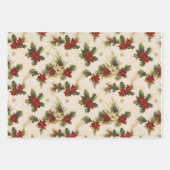 Mistletoe  retro patroon kerstcadeaus inpakpapier vel (Voorkant)
