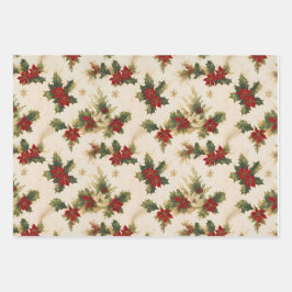 Mistletoe  retro patroon kerstcadeaus inpakpapier vel
