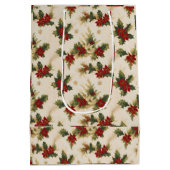 Mistletoe retro patroon kerstcadeaus medium cadeauzakje (Achterkant)