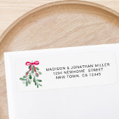 Mistletoe Return Address Etiket