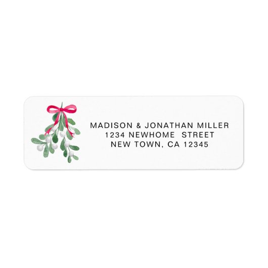 Mistletoe Return Address Etiket (Voorkant)
