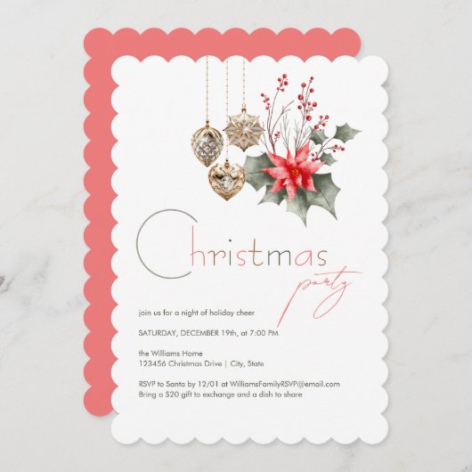 Mistletoe Rood en Groen Kerstfeest Kaart (Voorkant / Achterkant)