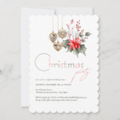 Mistletoe Rood en Groen Kerstfeest Kaart (Voorkant)