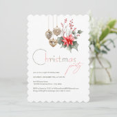 Mistletoe Rood en Groen Kerstfeest Kaart (Staand voorkant)