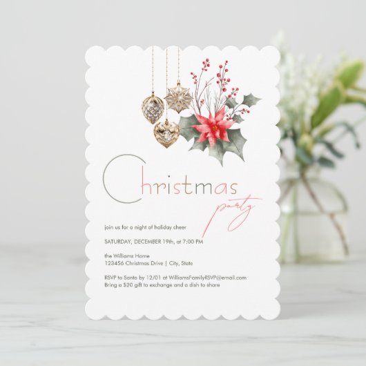 Mistletoe Rood en Groen Kerstfeest Kaart (Staand voorkant)