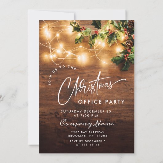 Mistletoe Rustic Corporate Kerstfeestdag Kaart (Voorkant)