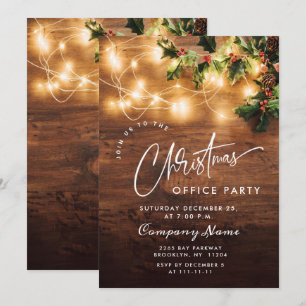 Mistletoe Rustic Corporate Kerstfeestdag Kaart