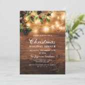 Mistletoe Rustic Holiday Kerstfeestdag DINNER Kaart (Staand voorkant)