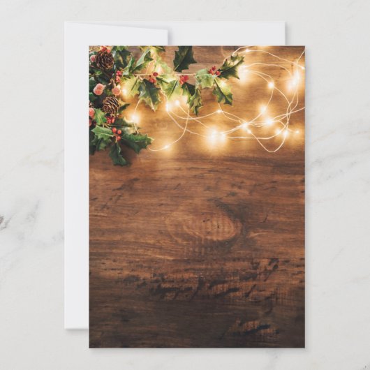 Mistletoe Rustic Holiday Open House Kaart (Achterkant)