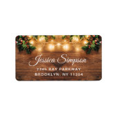Mistletoe Rustic Holiday Return Address Label (Voorkant)