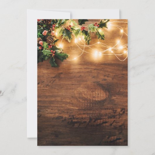Mistletoe Rustic Kerstfeestdag Brunch Kaart (Achterkant)