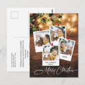 Mistletoe Rustic kerstfoto's feestdag groet Briefkaart (Voorkant / Achterkant)