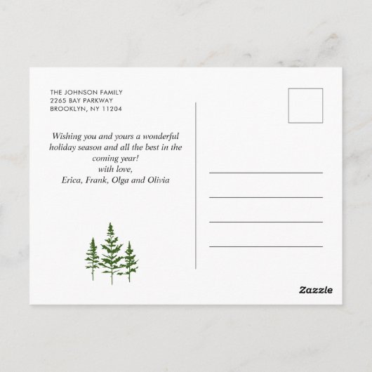 Mistletoe Rustic kerstfoto's feestdag groet Briefkaart (Achterkant)