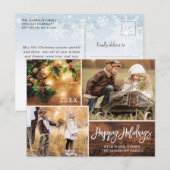 Mistletoe Rustic kerstfoto's feestdag groet Briefkaart (Voorkant / Achterkant)