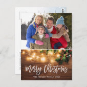 Mistletoe Rustic kerstfoto's feestdag groet Briefkaart (Voorkant / Achterkant)