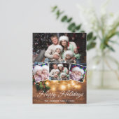 Mistletoe Rustic kerstfoto's feestdag groet Briefkaart (Staand voorkant)