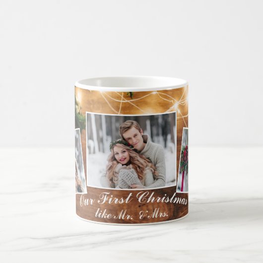 Mistletoe rustieke houten kerst Feestdagen Koffiemok (Center)