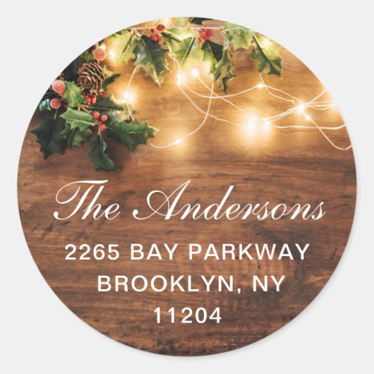 Mistletoe rustieke kerst retour adres label (Voorkant)