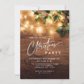 Mistletoe rustieke kerstvakantie feestje kaart (Voorkant)